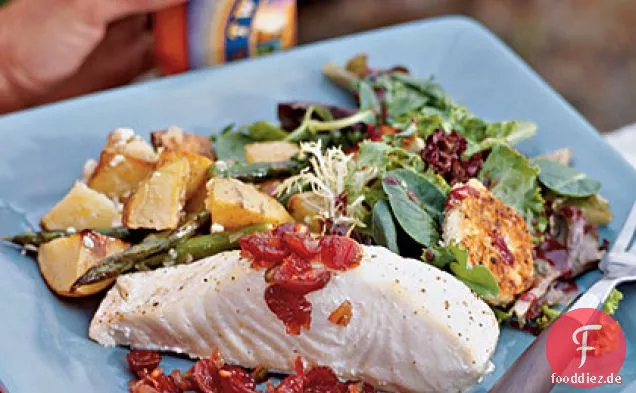 Ofengerösteter Heilbutt mit Cranberry-Chutney