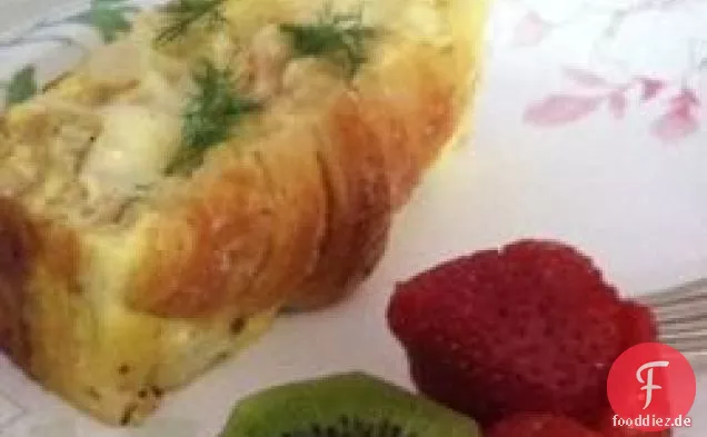 Croissant-Lachs-Frühstücksauflauf