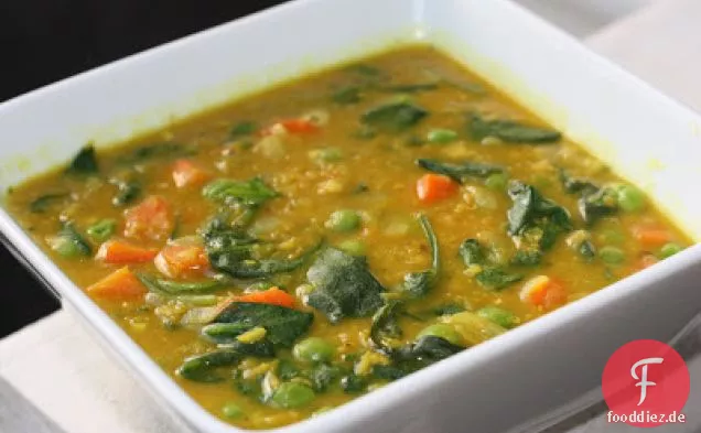 Curry-Rot-Linsen-Eintopf mit Gemüse