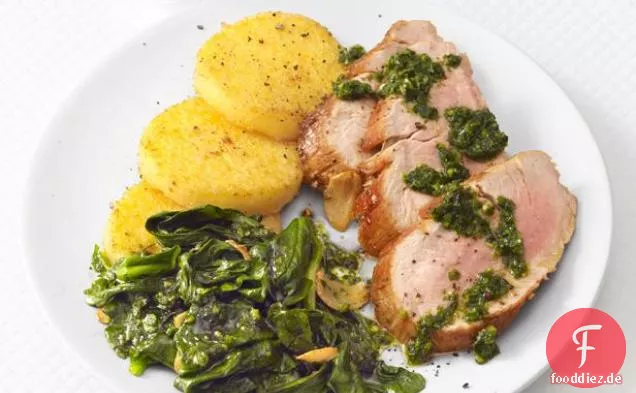 Pesto Schweinefleisch Mit Polenta