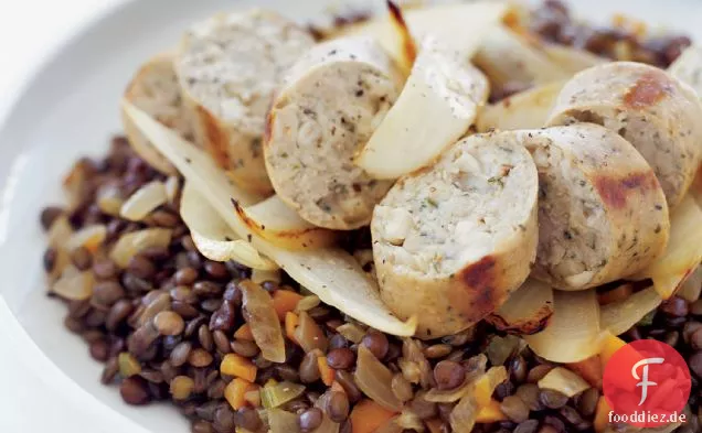 Linsen mit Hühnerwurst