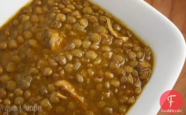 Linsen-Hühnersuppe