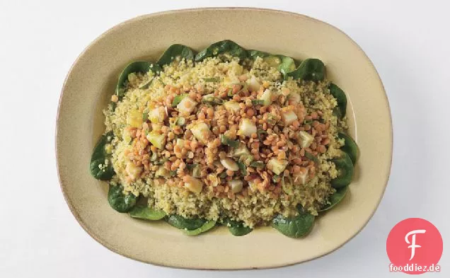 Curry Rote Linsen, Kohlrabi Und Couscous-Salat