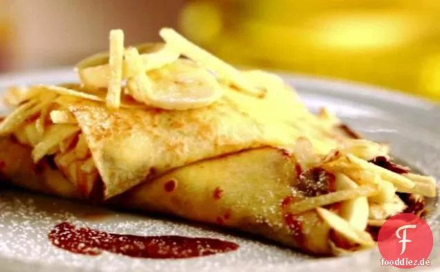 Banane, Schokolade Haselnuss und Kartoffel Stroh Crepe