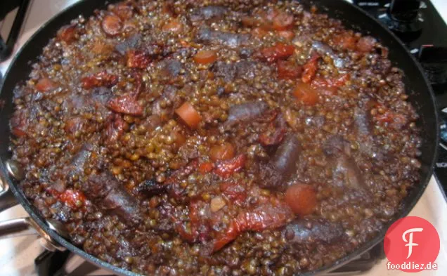 Merguez Wurst Mit Französischen Linsen