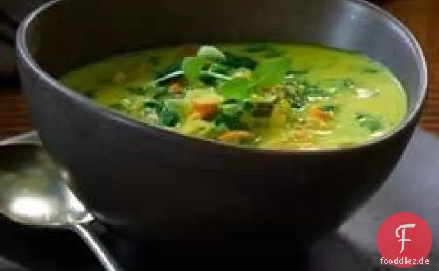 Curry- und Kokosmilchsuppe