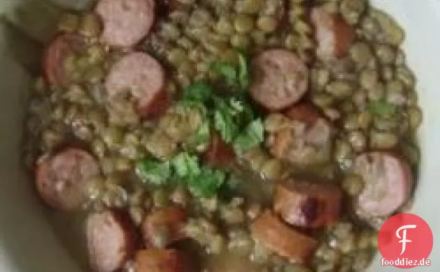Wurst und Linsen
