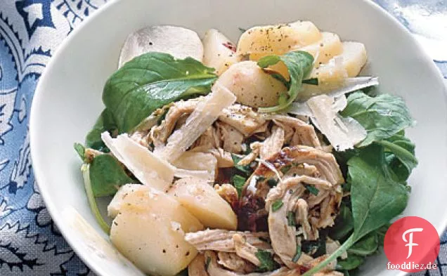 Hühnersalat mit Kartoffeln und Rucola