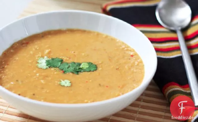 Gewürzte Kokosnuss-Linsensuppe Rezept