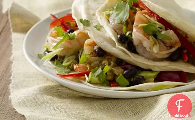 Koriander-Limetten-Garnelen-Tacos