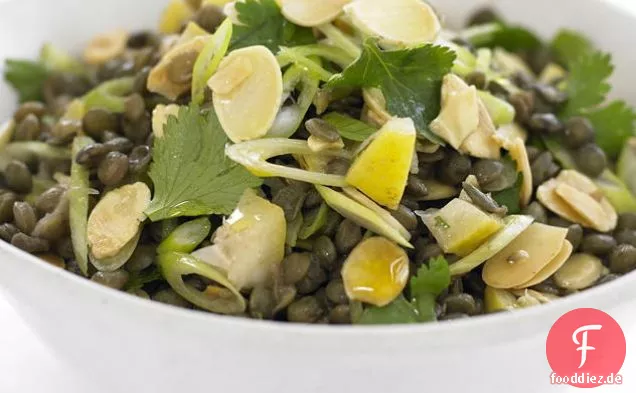 Linsensalat mit Zitrone und Mandeln
