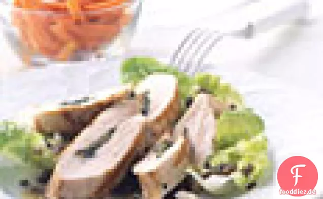 Kraut-gefülltes Huhn Mit Karamellisierten Zwiebeln, Linsen Und Feta-S
