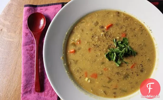 Curry-Kokos-Linsen-Suppe