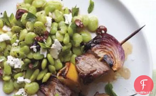 Lamm-Kebabs Mit Lima-Bohnen-Salat