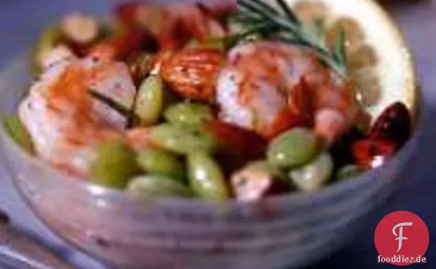 Lima Bohnen-Salat Mit Garnelen Und Mandeln