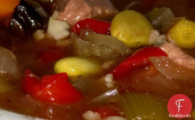 Slow-Cooker Rindfleisch, Gemüse & Gerste Eintopf