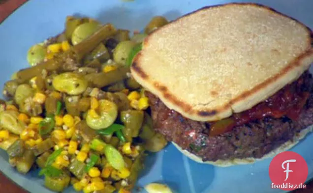 Kentucky Burgoo Burger und Southern Succotash