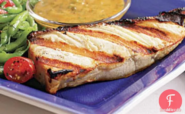 Gegrillter Heilbutt Mit Estragon-Kapern-Mayonnaise