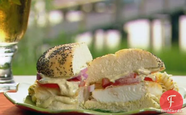 Gebratener Heilbutt-Sandwich