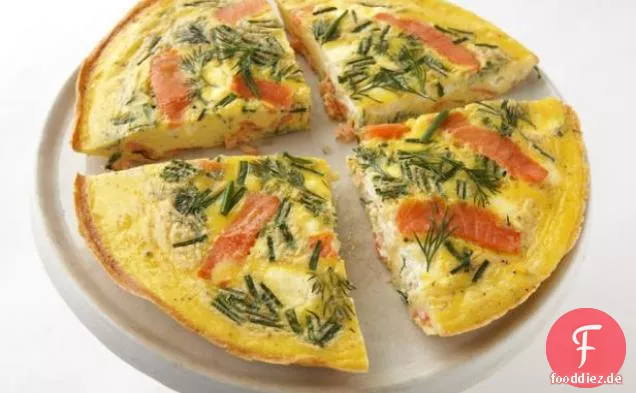 Geräucherter Lachs und Frischkäse Frittata