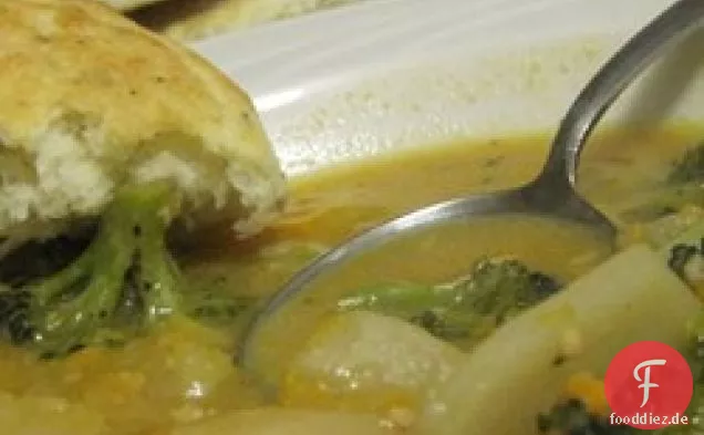 Übrig gebliebene überbackene Kartoffelsuppe
