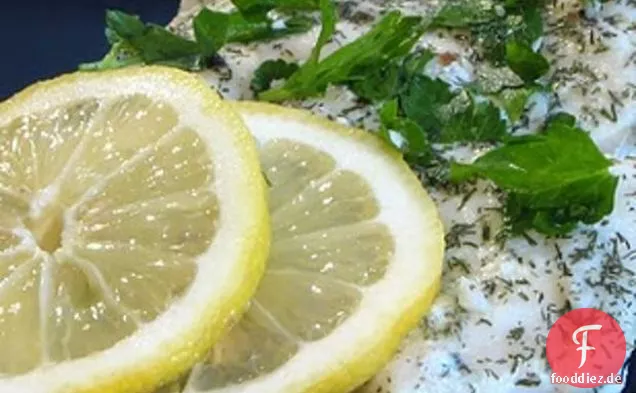 Heilbutt mit einer Zitronen-Dill-Sauce