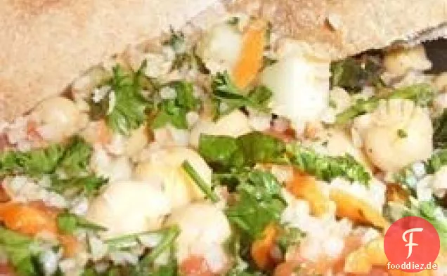 Koriander Tabouleh Salat mit Garnelen
