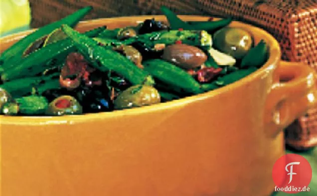 Spicy Baby Okra Und Oliven