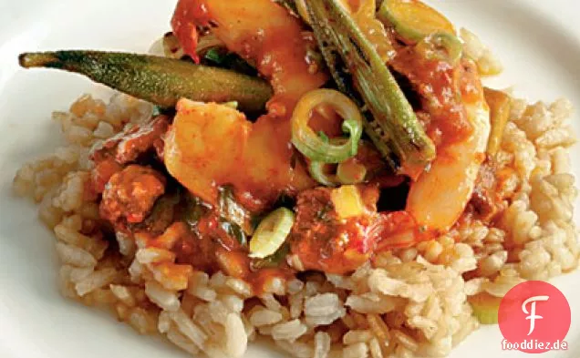 Lowcountry Garnelen-und-Okra Pilau