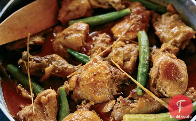 Huhn und Okra-Frikassee