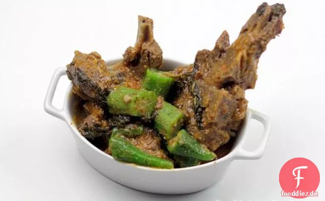 Korma-Curry : Ziegenfleisch mit Okra