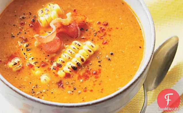 Gebratene Tomaten-Mais-Suppe
