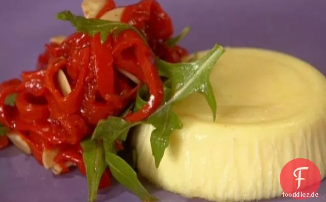 Parmigiano Sformato mit Piquillo-Paprika und Mandeln