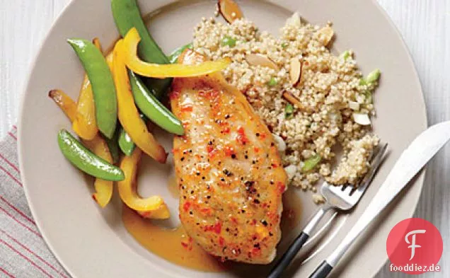 Glasiertes Huhn mit Mandel-Quinoa