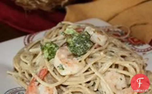 Angel Hair Pasta mit Knoblauchgarnelen und Brokkoli