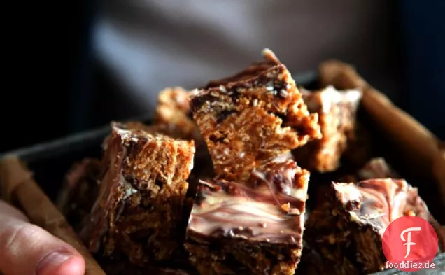 Erdnussbutter Snicker Quadrate