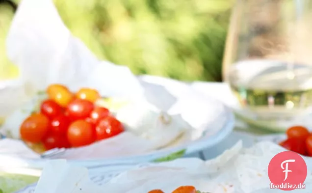 Zitronengras Und Kirschtomate Heilbutt En Papillote