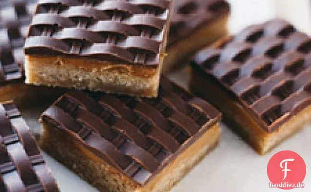 Schokolade Erdnussbutter Shortbread Quadrate