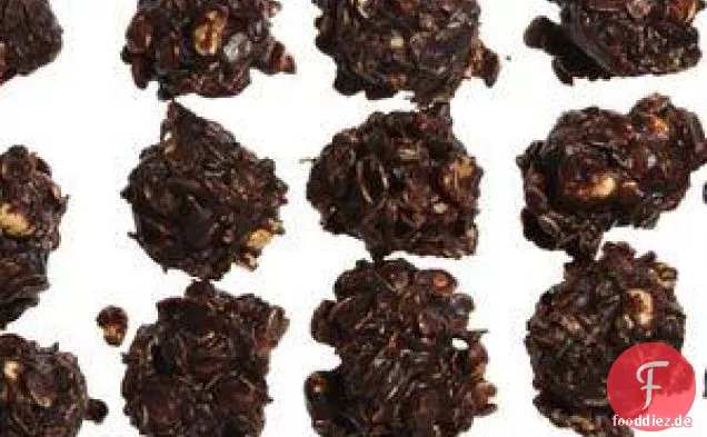 No-Bake Schokolade, Erdnussbutter und Haferkekse