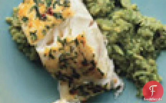 Heilbutt auf pürierten Fava-Bohnen mit Minze