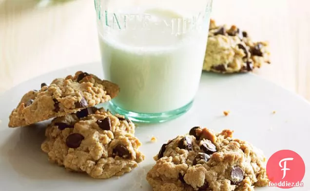 Haferflocken Erdnussbutter Schokolade Chip Cookies