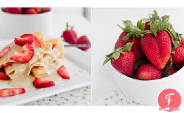 Erdnussbutter und Bananen Frühstück Crepe