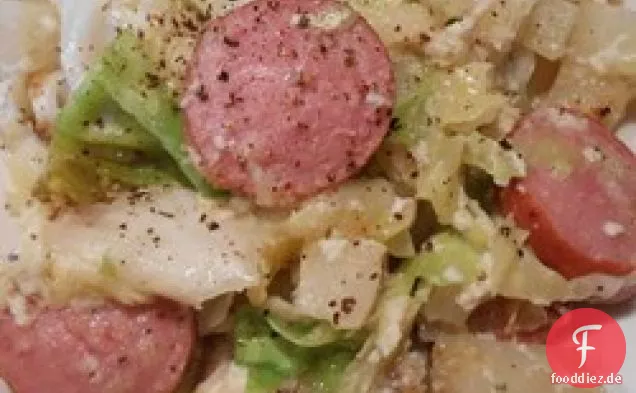Mennonite Kohl Kartoffel Kielbasa Backen