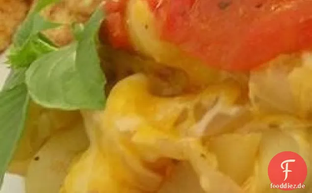 Zucchini-Tomaten-Zwiebel-Auflauf