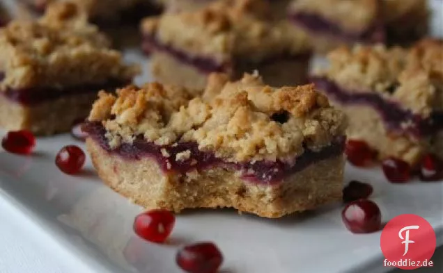 Erdnussbutter & Granatapfel Gelee Bars