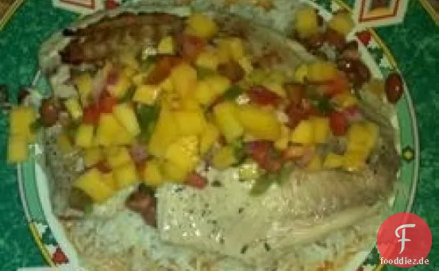 Gegrillte Tilapia und Mango Salsa