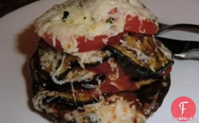 Gegrillte Portobello-Pilze & Auberginen-Parmesan-Runden
