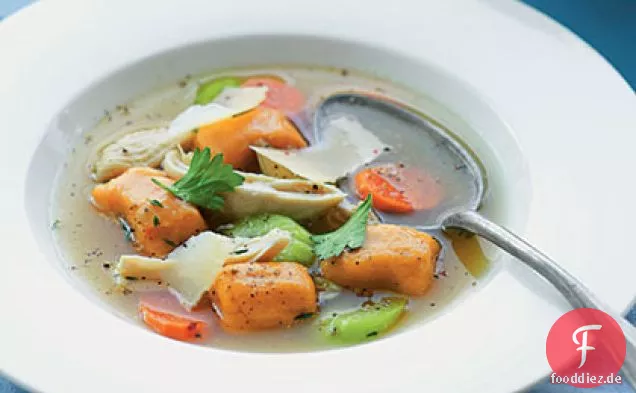 Hühnchen und Süßkartoffelknödel