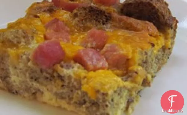 Omelett mit Schinken und Käse über Nacht