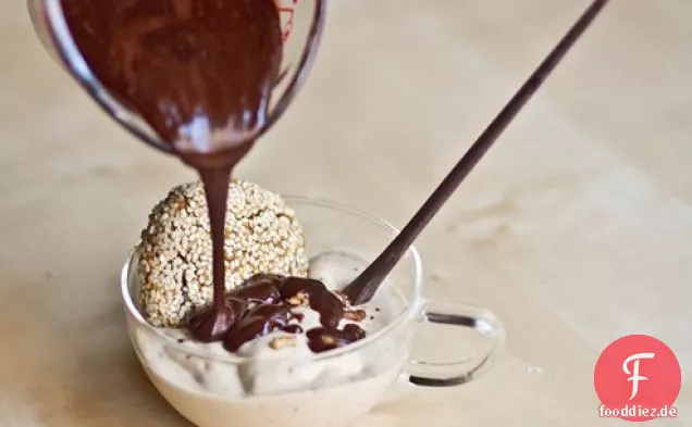 Erdnussbutter Banane weich servieren